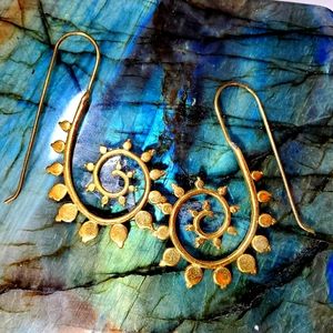 Tribal Boho Brass/Gold Geometric Earrings